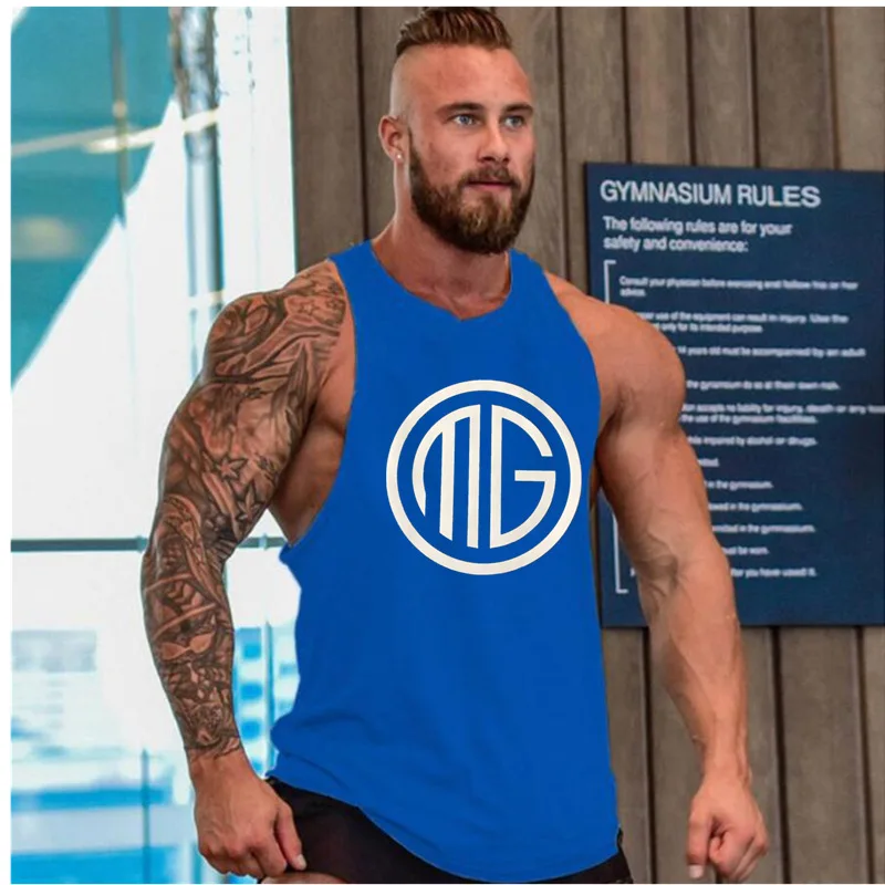 Gyms Tank Tops Mens Undershirt Sporting Wear Patchwork Men Fitness Exercise Clothing Vest