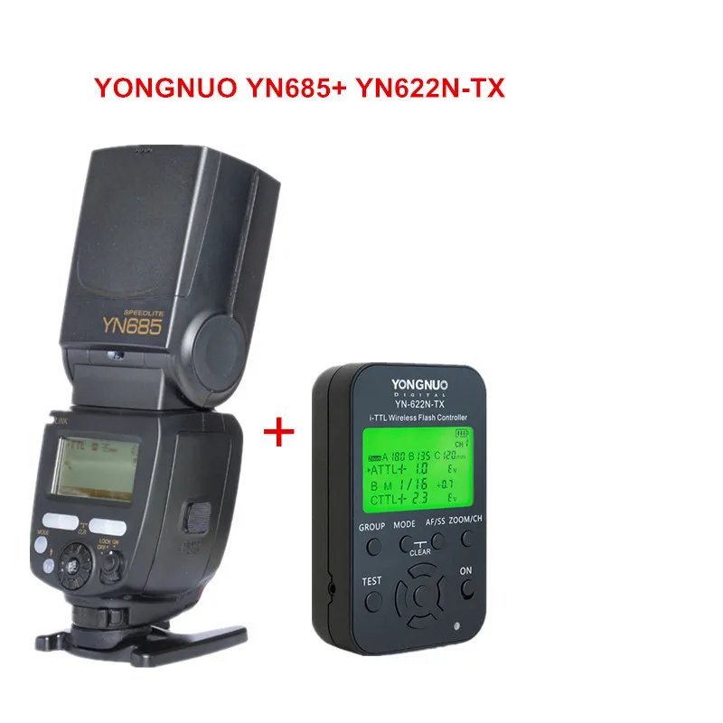 YONGNUO YN685 YN-685 2,4G ttl HSS 1/8000s Вспышка Speedlite+ YN622-TX i-ttl беспроводной контроллер вспышки для камеры Nikon Canon