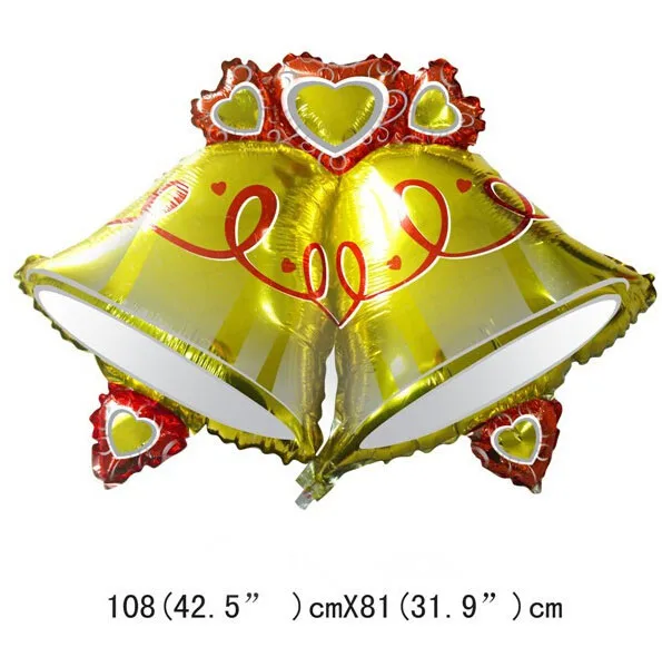 1 шт большой Рождественский колокольчик фольгированные шары рождественские шарики для украшения Счастливого Рождества украшения золотые шарики с колокольчиками для мероприятий и вечеринок - Цвет: bell