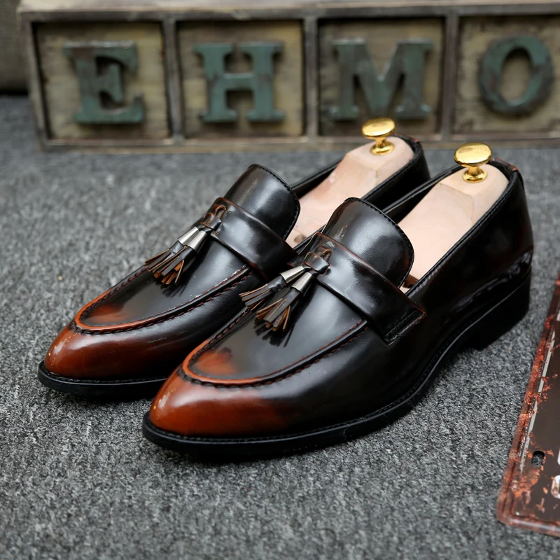 WOLF WHO Classic Men Shoes Breathable Comfortable Men Loafers Luxury Brand Men Dress Shoes For Wedding Dating Men's Flats X-199