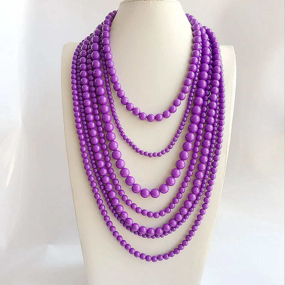 Новинка! Семь слоев бисерного ожерелья, многослойное ожерелье ручной работы, модные ювелирные изделия Elena Wong