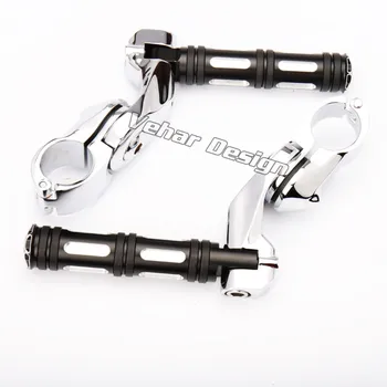 

1 1/4" Chrome Short Angled Adjustable Highway Mount With Pegs For Harley Dyna 883 1200 Parts