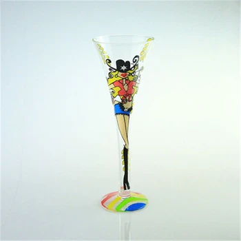 

Creative gifts personality Hand-painted design glass beauty champagne glass transparent wine glasses cup home party decorations