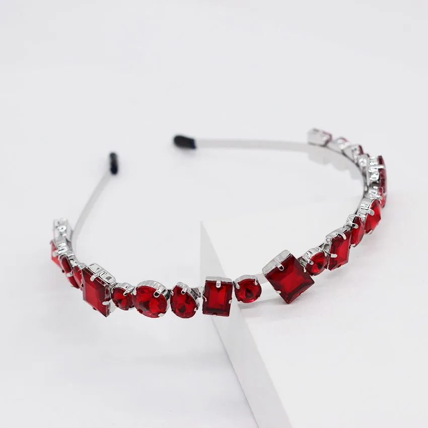 Charm Tiara Crystal Crown Water Drop Geometric Gem Headband Hair band Wedding Hair Accessories Hair Ornaments For Women Jewelry