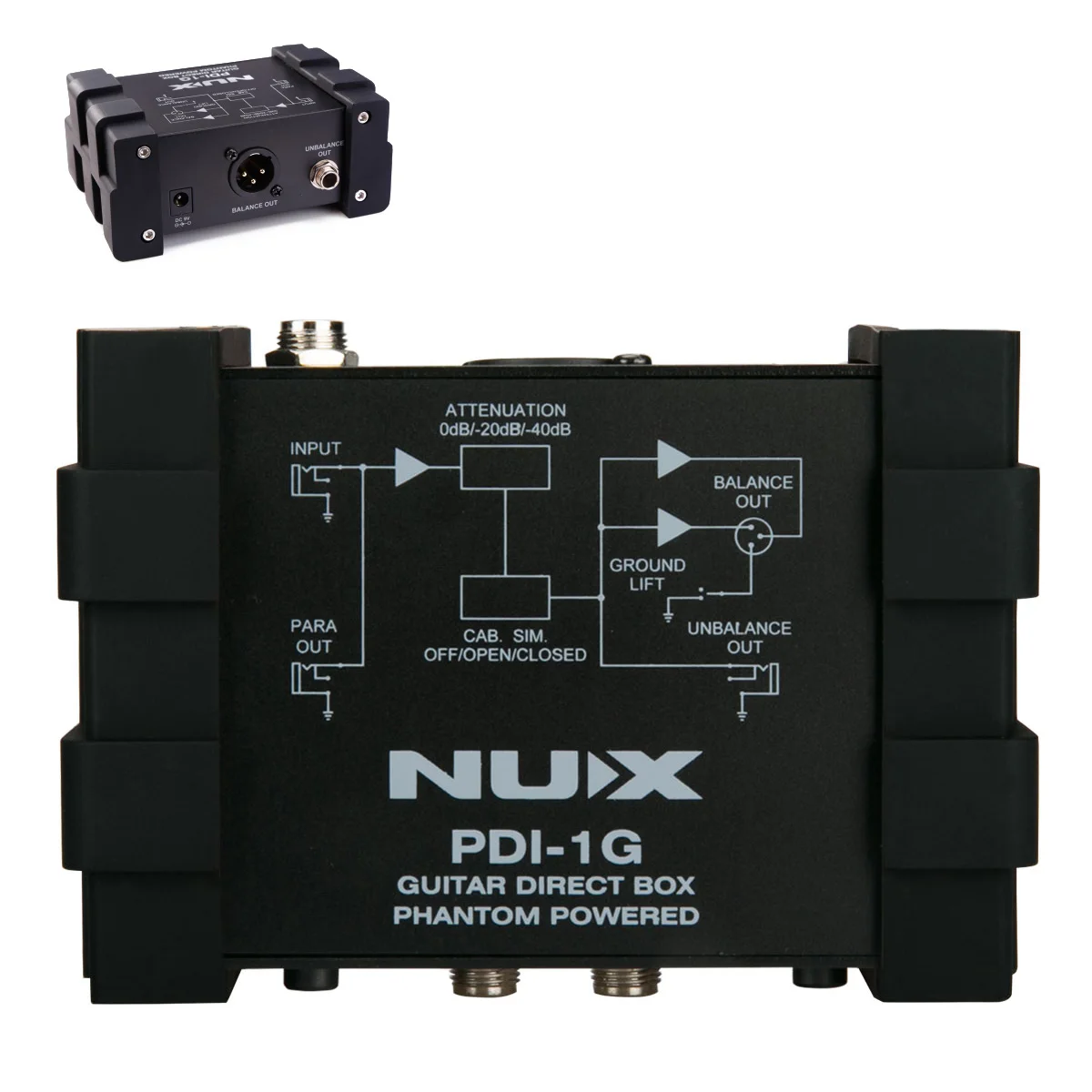 NUX PDI-1G DI Box Гитара прямого впрыска Phantom power Box аудио микшер Para Out наземный Лифт компактный дизайн