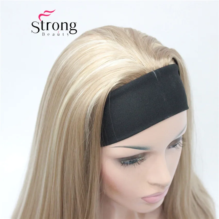 StrongBeauty 22 &quotдлинный прямой блонд синтетический парик с головной повязкой парики|