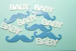 50 г новорожденных Baby Shower крещение украшение стола Точечная синий Ковбой Усы смесь фольги конфетти поставляет