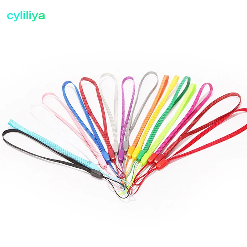 cyliliya 100pcs/lot Wrist Hand Cell Phone Mobile Chain Straps Keychain