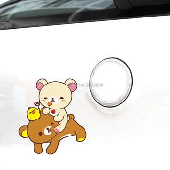 

10 x New Style Creative Lovely Car Styling Cartoon Bear Rilakkuma Playing Car Body Stickers Decorations For Autos