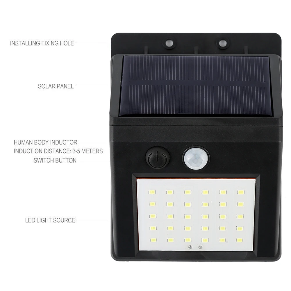 Солнечный садовый светильник 30 светодиодный на солнечных батареях PIR датчик движения лампа водонепроницаемый открытый светильник ing декоративный светильник s беспроводной настенный светильник