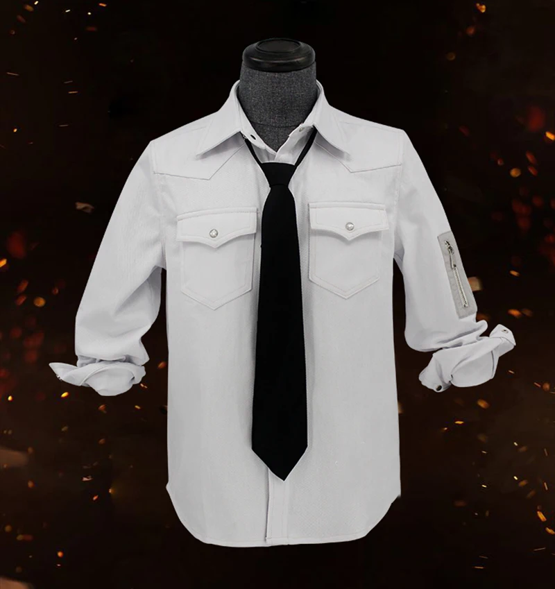  Game Playerunknown Battlegrounds PUBG Cosplay Costume Adult Unisex Full Sleeve Top White Denim Shir