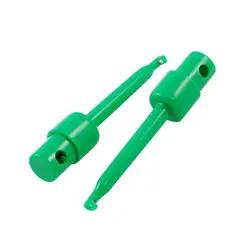 

10 Pcs Green Plastic Multimeter Test Hook Clip 2.2" for PCB SMD IC