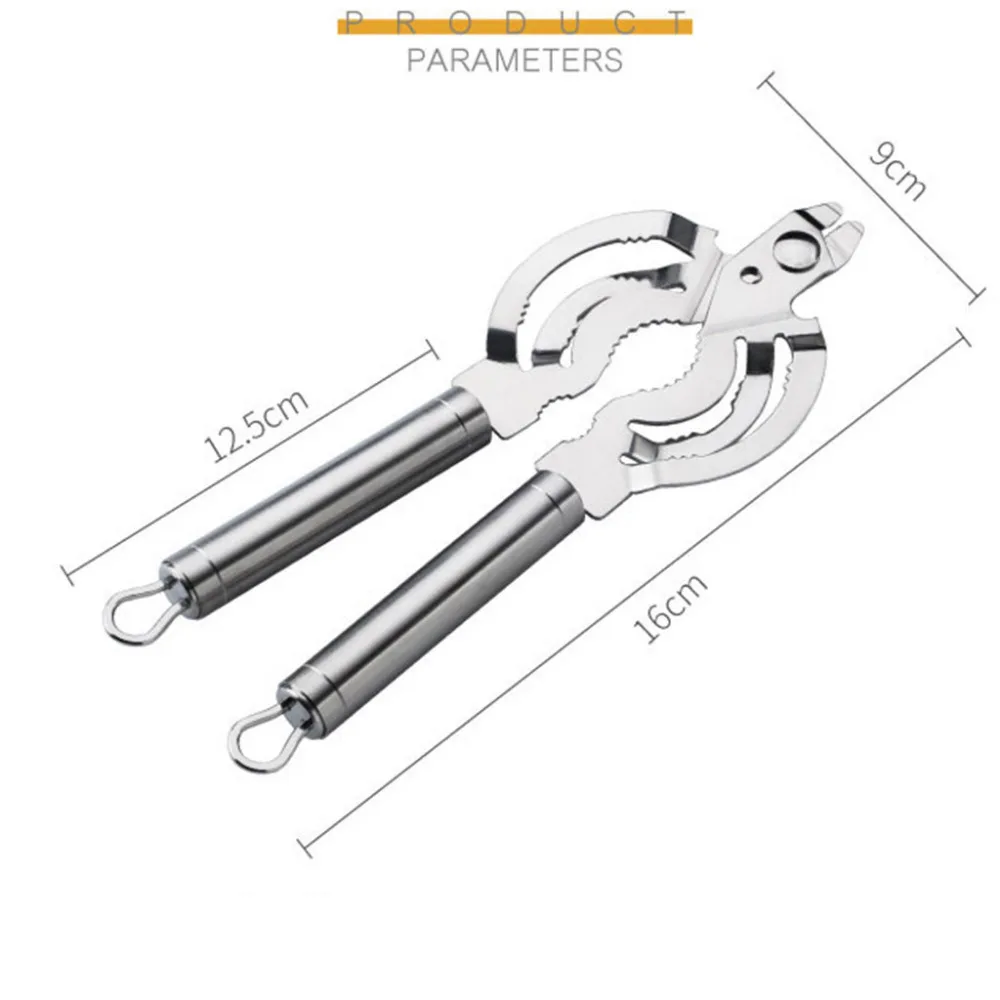 Многофункциональная открывалка для банок, 304 нержавеющая сталь, удобная винтовая крышка, Многофункциональная крышка для банок, держатель для бутылки, гаечный ключ, домашние гаджеты, кухонные принадлежности