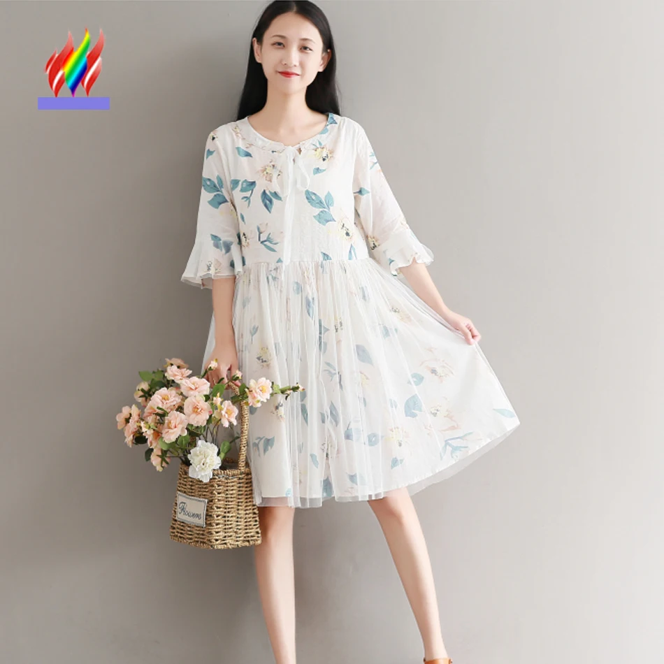 Buy Cute Japanese Style Clothes Women Summer Casual Dresses Half Sleeve A Line