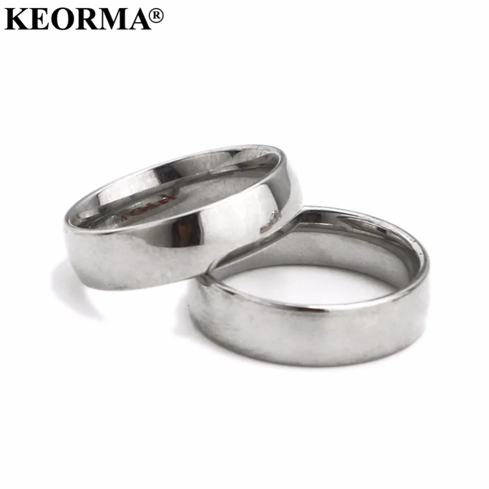 Кольцо KEORMA из нержавеющей стали 316 6 мм блестящее полированное кольцо для мужчин и