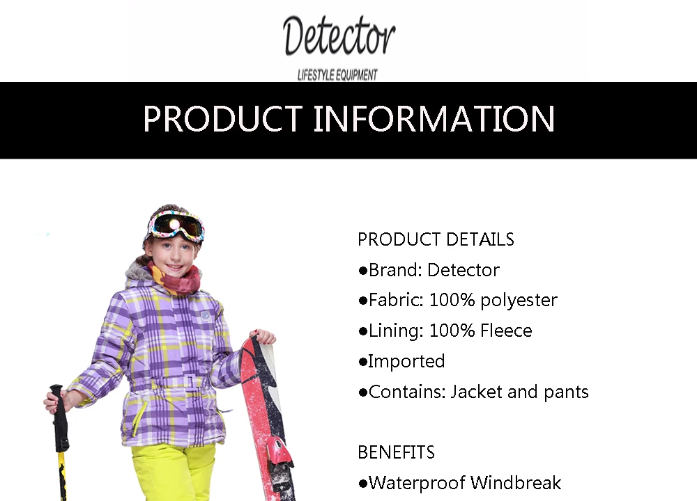 Лыжный костюм с детектором для мальчиков и девочек; комплект плотной зимней одежды; спортивная детская одежда; комплект из куртки и штанов для сноуборда; Лыжная куртка