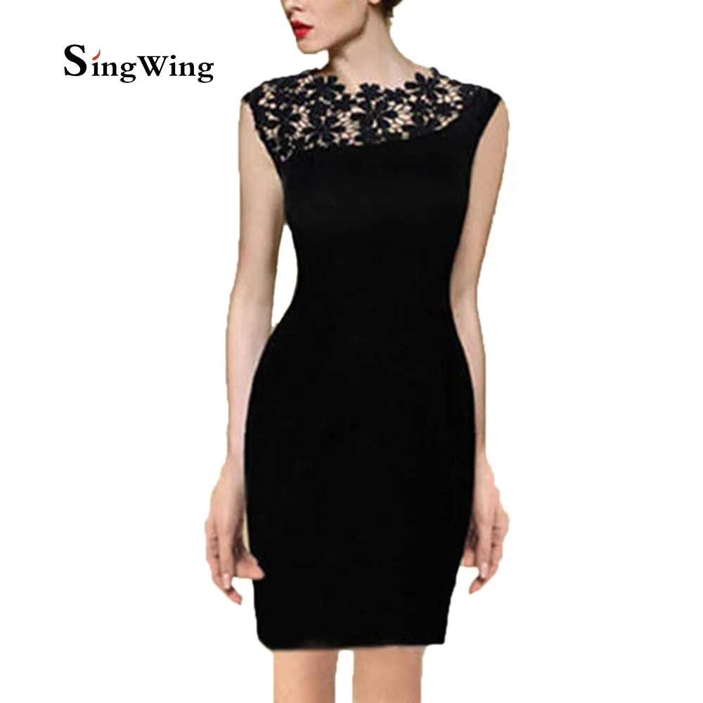 Wholesale Cheap Summer Dresses Short Sleeves Elegant Women Vintage Floral Crochet Cocktail