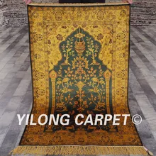 YILONG 2,5 'x4' античный старый Шелковый ковер ручной работы Золотой и синий турецкий молельный коврик(YHW39GAB2.5x4