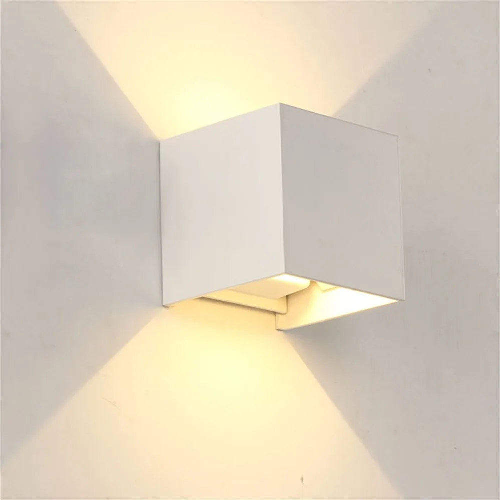 IP65 Waterproof 12W indoor outdoor LED Wall Light lamp modern Aluminum Adjustable Surface Mounted Cube led Garden Porch Light