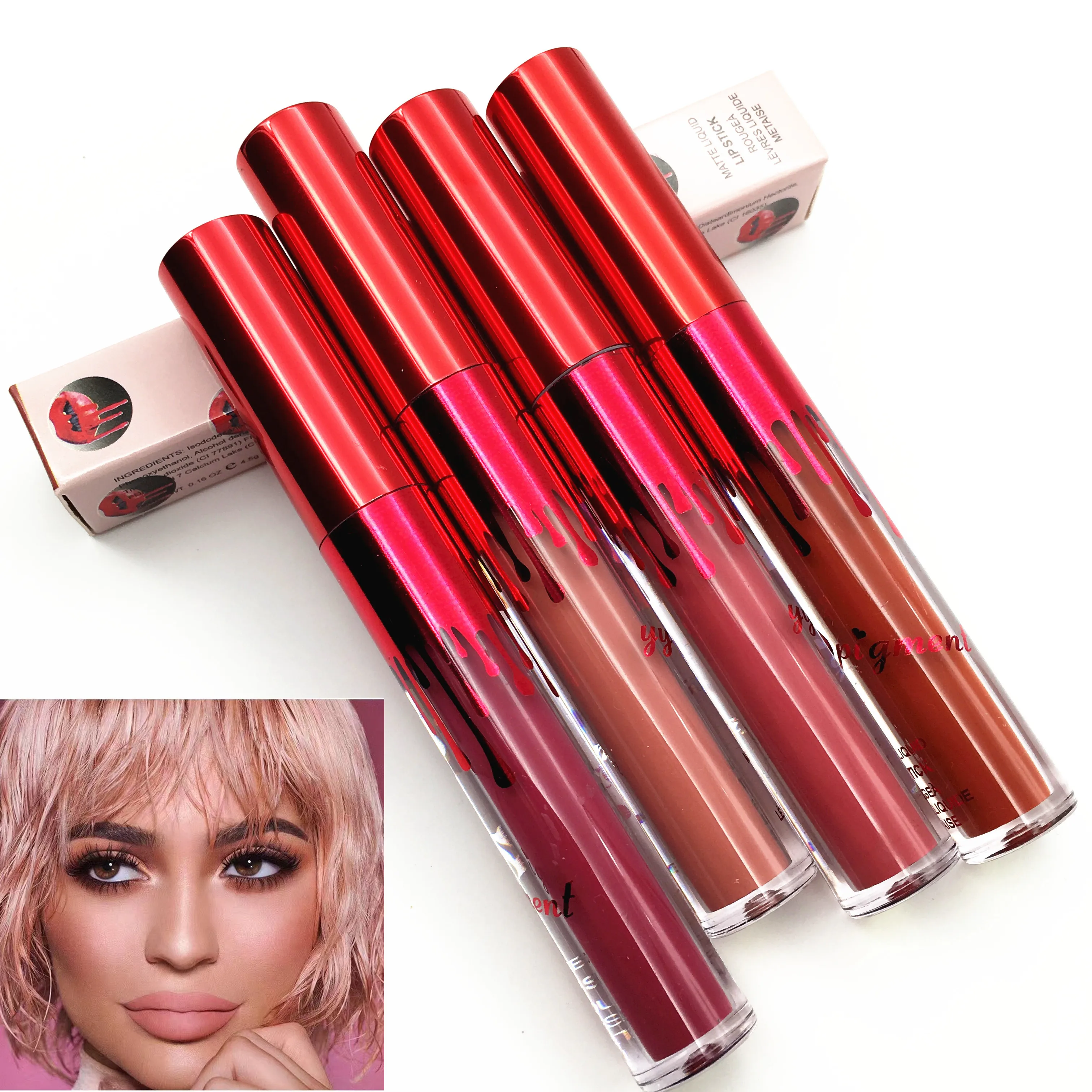 

1pcs Brand liquid matte lipstick lips makeup Sexy Waterproof Valentine's lip gloss head over heels candy k maliboo