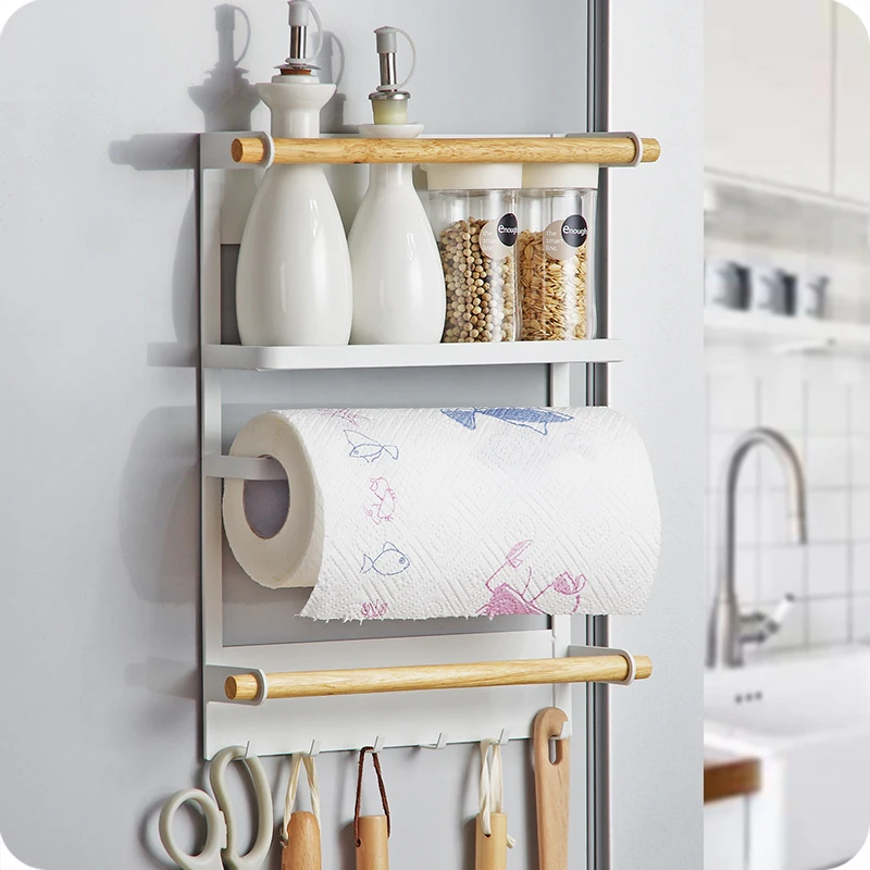  Kitchen condiment magnetic storage rack seasoning iron refrigerator side hanging LU4213 - 32912246605