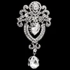 Broche de diamantes de imitación de cristal para mujer, flor grande, corona nupcial, joyería ► Foto 2/6