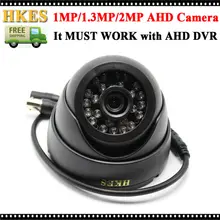 Free Shipping CCTV Security AHD Camera 2MP Indoor IR Dome Camera 960P with Black camera housing