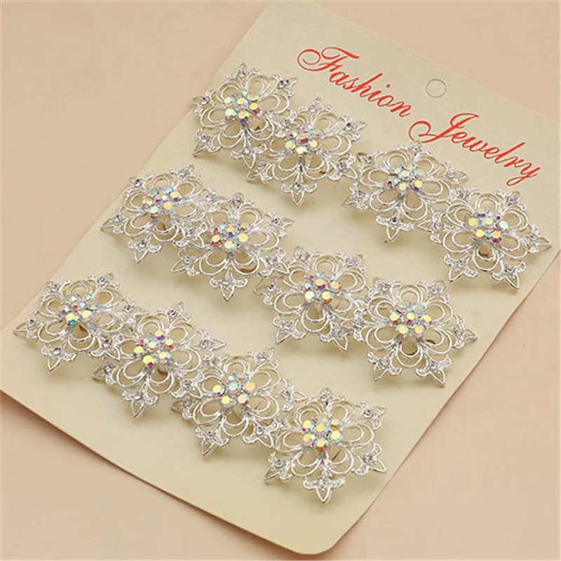 

2016 New Design Korean 12psc/lot Brooch Pins Cheap Silver Rhinestone Crystal Flower Women Girl Bride Gift brooches For Wedding