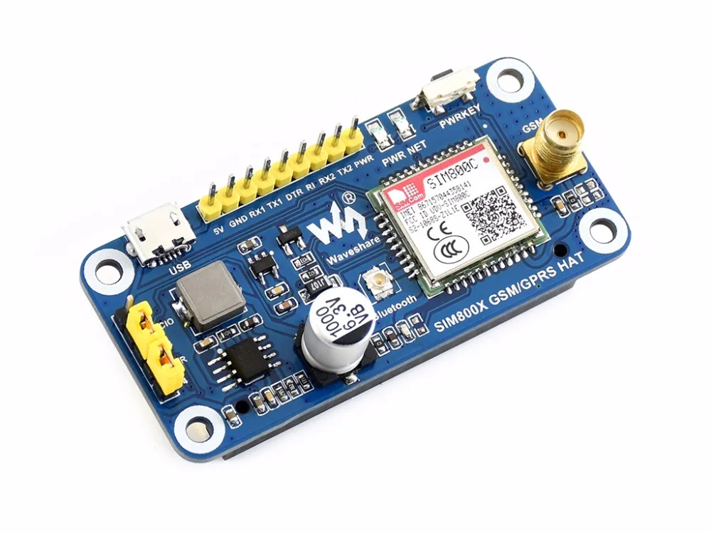 SIM800C GSM/GPRS HAT GSM/GPRS/Bluetooth функции связи для Raspberry Pi легко отправляют