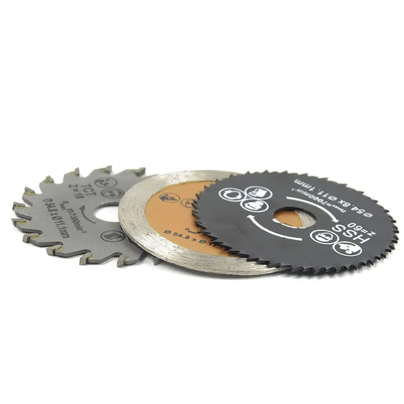 3 шт. HSS отрезной диск пильный диск Мощность дрель инструмент Дерево металла резак дисковый для деревообработки 3 Модель 54,8 мм пилы