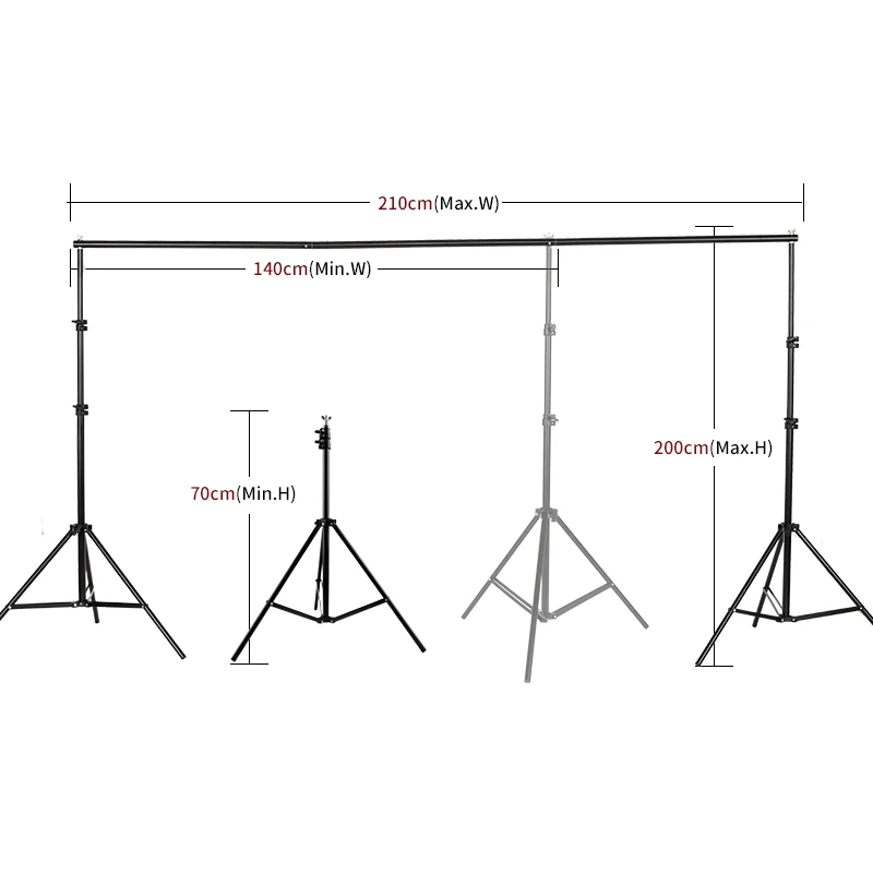 Online Soporte de fondo sistema de soporte de fondo ajustable marco Pro fondo de pantalla verde travesaño foto estudio Kit + bolsa de transporte Clip
