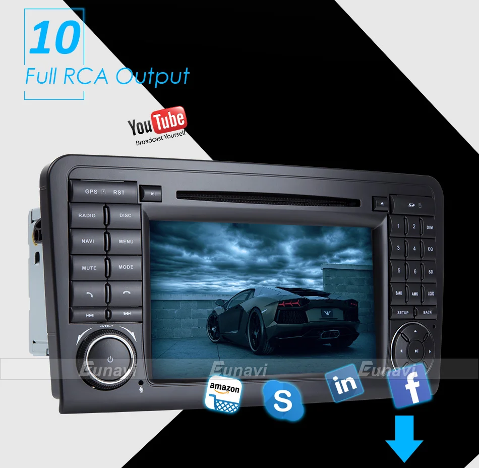 Flash Deal Eunavi Android 7.1 WiFi GPS Navi Quad Core Blotooth Stereo Car DVD Player For Benz ML CLASS W164 ML300 ML350 ML450 ML500 16