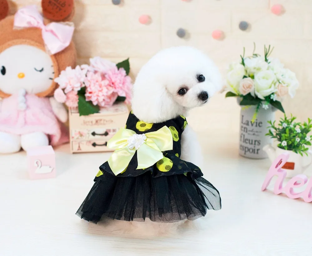 Милый Большой Dot платье для комнатной собачки красивая мода в ЕС дизайн щенок товары для собак костюмы платье собак