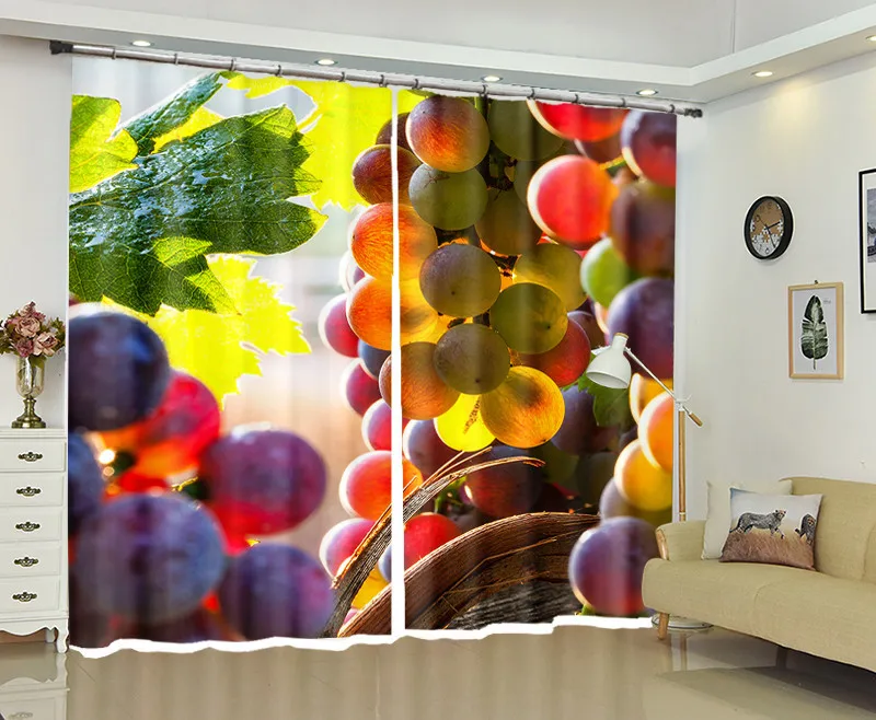 Настраиваемые плотные шторы овощей и фруктов 3D окно печати украсить для гостиной номер офиса отель стены T