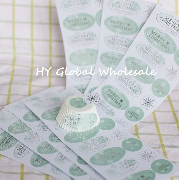 

160PCS/LOT  Vintage Fresh Ellipse round MERRY CHRISTMAS seal sticker/ DIY multifunction note gift package Labels /paper stickers