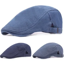 Новые стильные мужские джинсовые кепки шляпа простые шапки с козырьком Гольф вождения кепка газетчика CSHAT0387