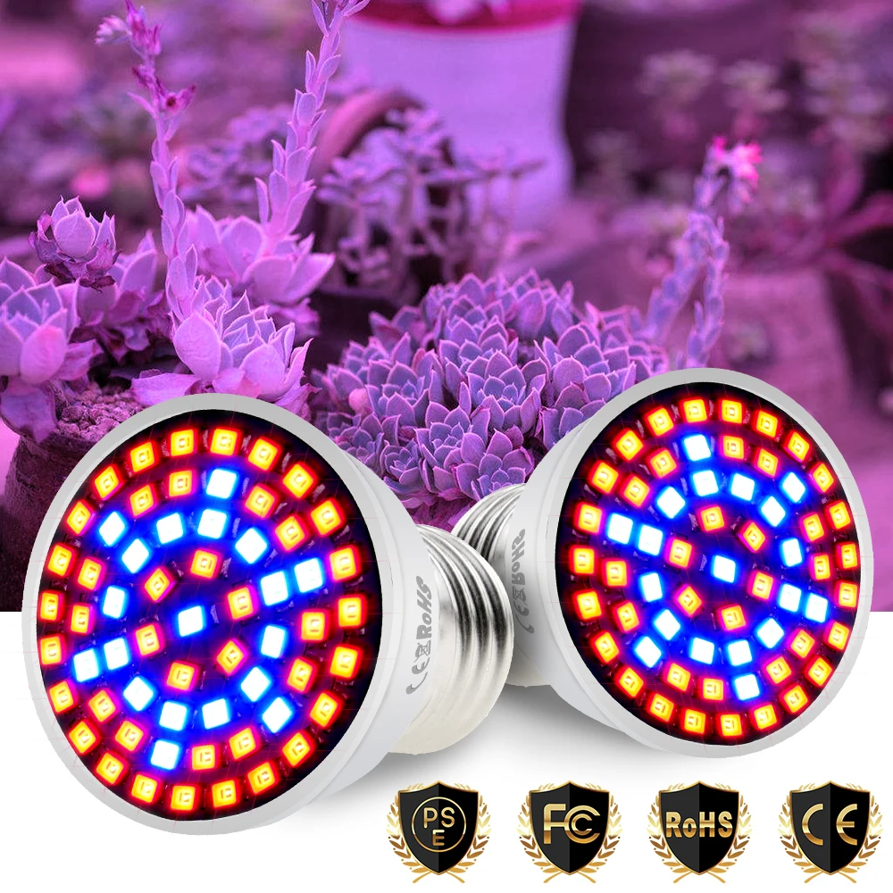 

Full Spectrum LED Grow Light E27 E14 B22 GU5.3 MR16 GU10 LED For Plants Light Bulb Growth Lamp 220V Greenhouse Growing tent box