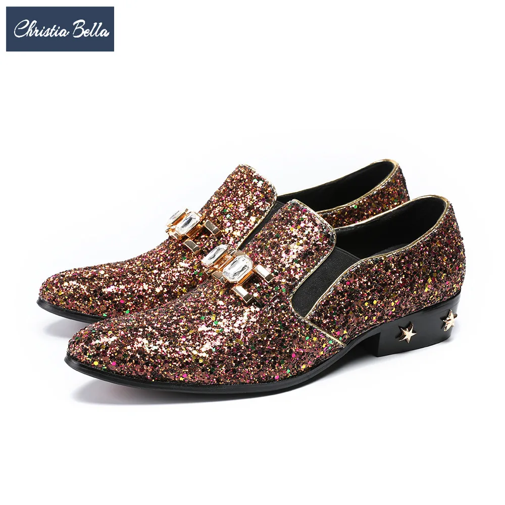 men's glitter formal shoes