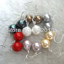 7 пар Shell Pearl круглые серьги крюк сочетание цветов Природа 10 мм fppj