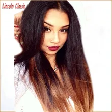 2016New 7a Two Tone Wig Silky Straight Ombre Lace Front Wig Human Hair Brazilian Virgin Hair Straight Ombre Lace Wig Dark Auburn