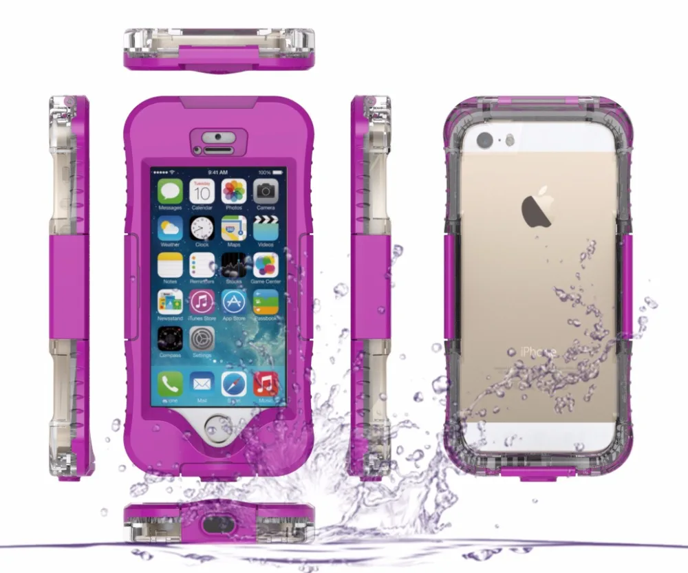 

For iPhone 5S Water Proof 360 Full Case Underwater Diving iP5S Cover for iPhone 5S Waterproof Metal Aluminum Shockproof Case