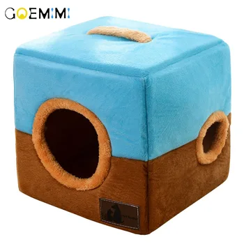 

Foldable Soft Warm Winter Cat Dog Bed House Animal Puppy Cave Sleeping Mat Pad Nest Kennel pet bed for cats