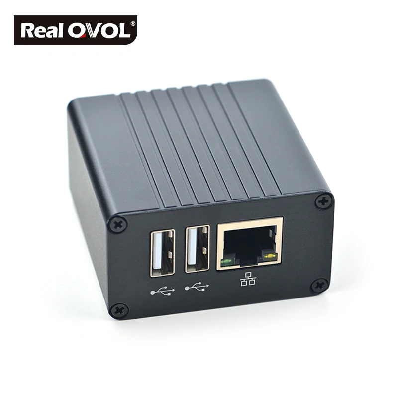 RealQvol Friendlyarm NanoPi NEO Plus2 цельнометаллический алюминиевый корпус с антенной и пользовательским радиатором