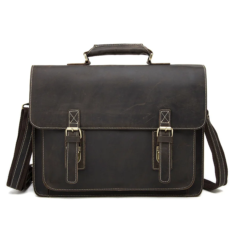 

Brand Men's Bag Mad Horse Leather Men's Bag Retro Cowhide Men's One Shoulder Slant Bag Briefcase Men's Bag