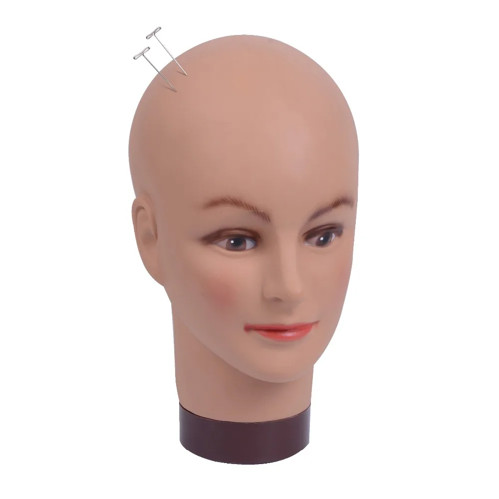Bald Mannequin Head With Clamp Female Mannequin Head For Wig Making Hat Display Cosmetology Manikin Head For Makeup Practice