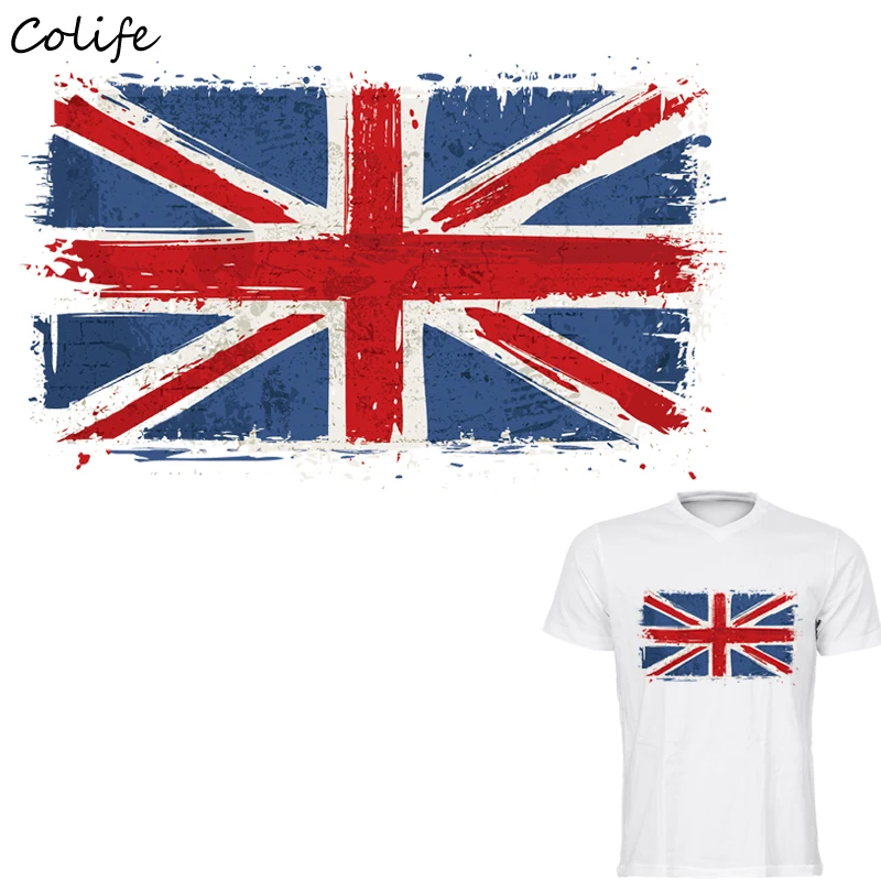 Британский флаг Parches Ropa Diy аксессуары дизайн одежды украшения моющийся принт на футболке Утюг на заплатках