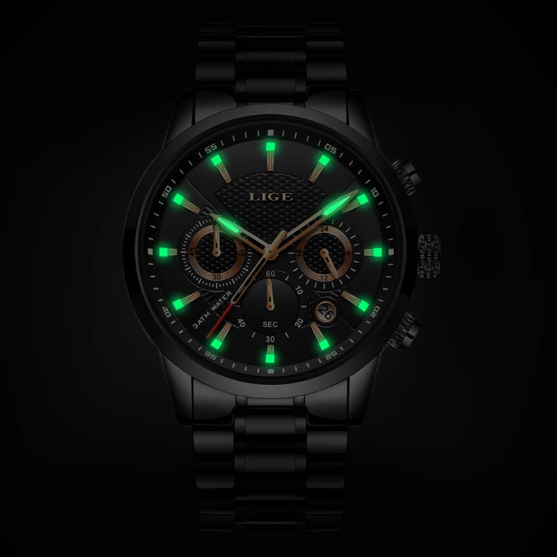 LIGE Mens watches To Luxury Brand Business Quartz Watch Men Military Sports Waterproof Dress Wristwatch Relogio Masculino