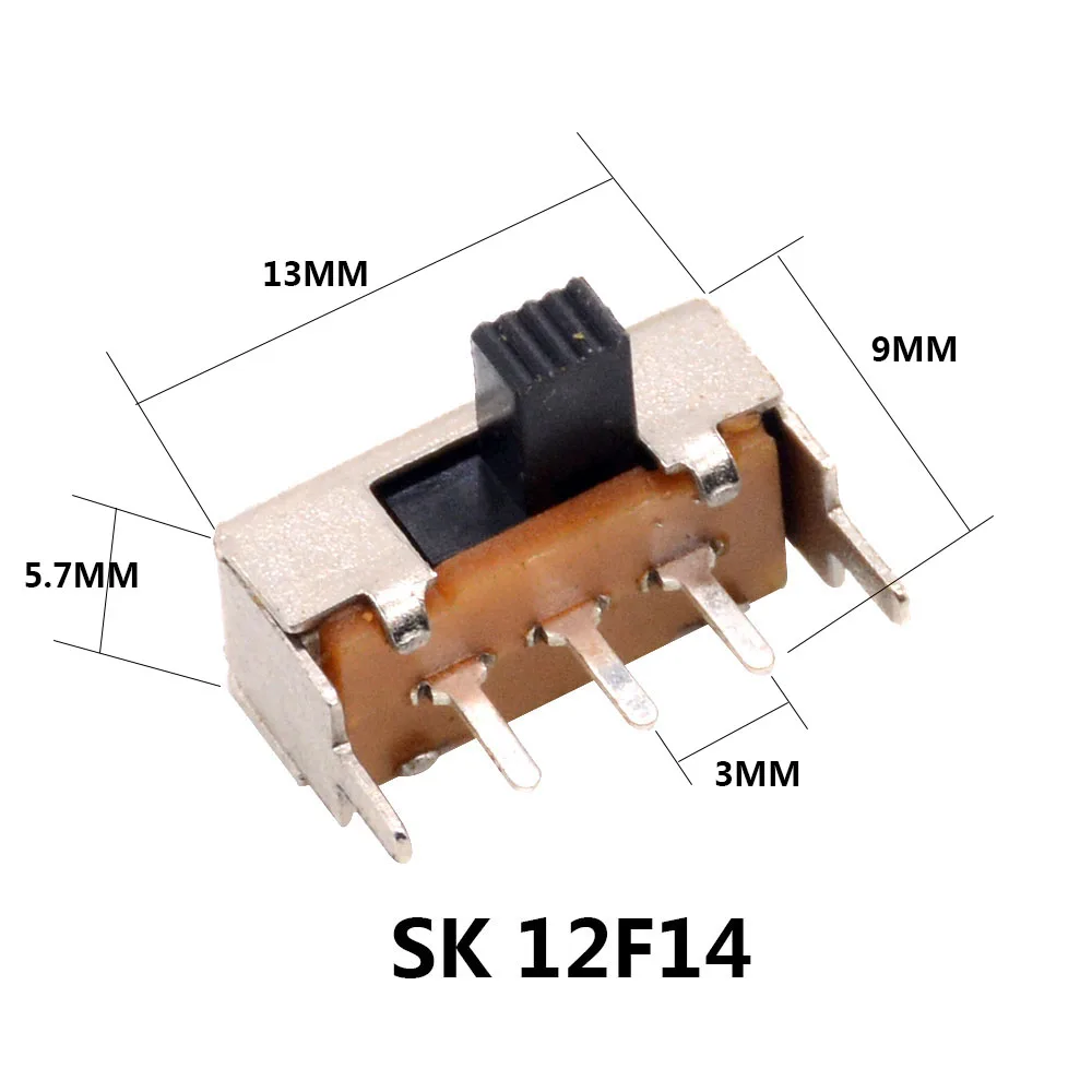 1/5/10/20 штук SS 12D00 слайд ползунковый переключатель передач колебания band 2/3 файл один двойной горизонтальный мини-горизонтальный источника питания - Цвет: SK 12F14