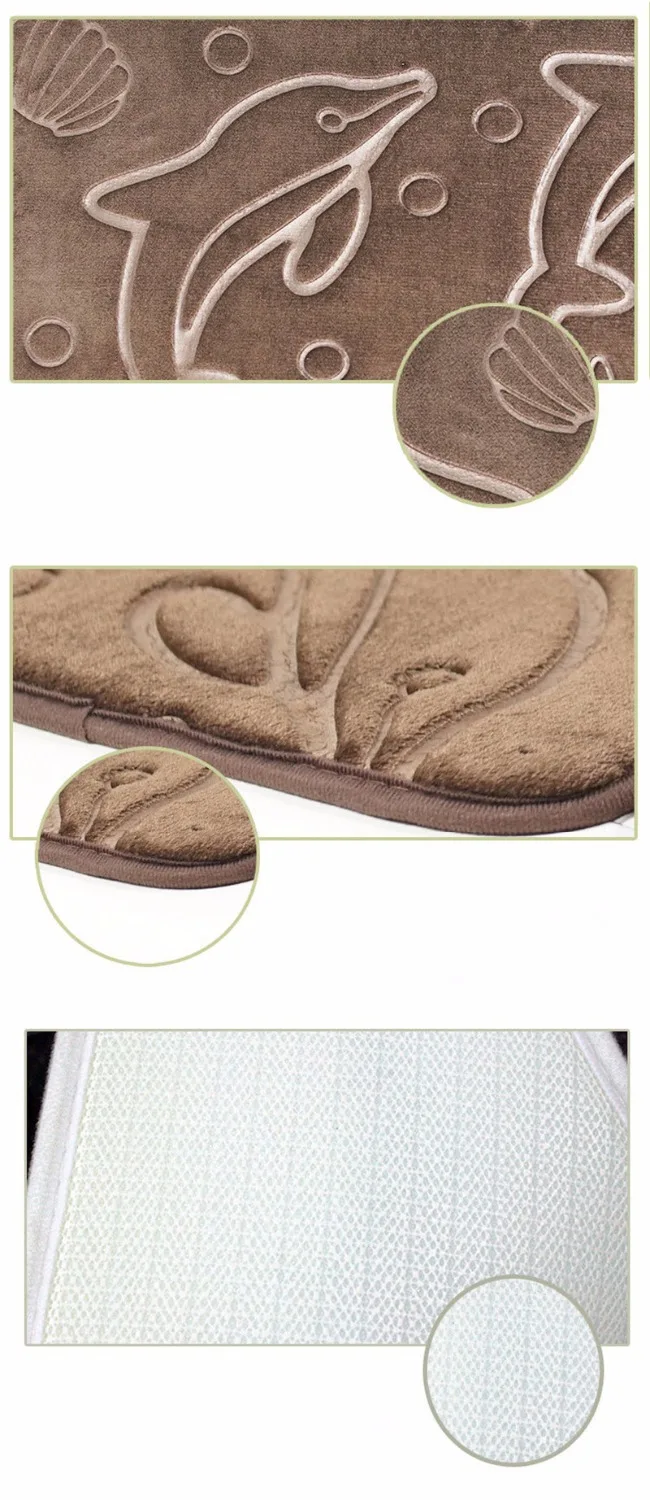  Toilet Mat 2pcs/set Dolphin 3D Flannel Bathroom Antiskid Rug Combination Suit tapis de douche anti 