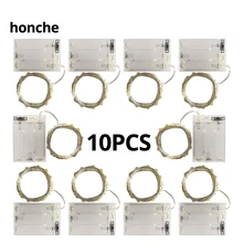 10 шт. 2 м 3AA светодиодный светильник с медной проволокой водонепроницаемый Рождественский праздничный светильник s свадебное украшение Сказочный светильник ing 8 цветов